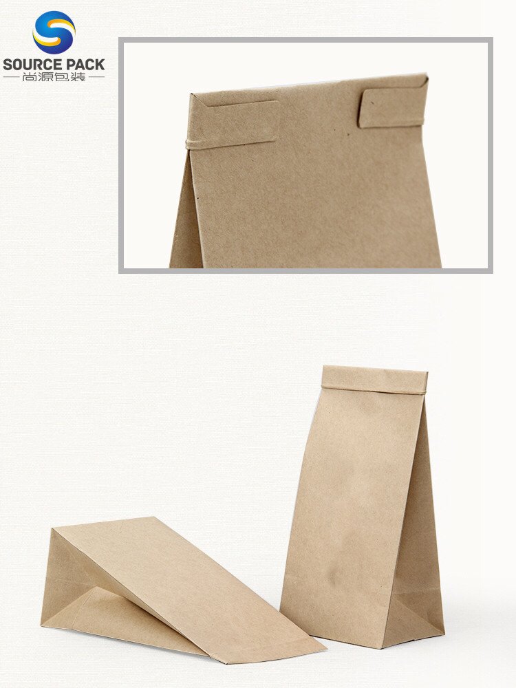 hot sale tin tie closing system food kraft paper bag