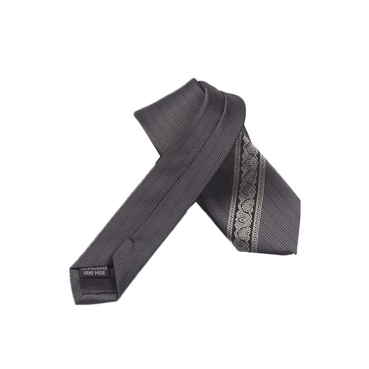 Luxury Black Own Brand Jacquard Woven Necktie Custom Pattern Ties Silk Hand Made Ties For Men