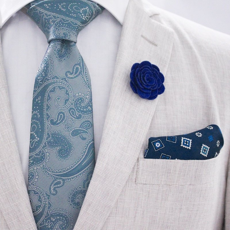 Factory hot sale lapel pins gravatas seda men ties set pocket square corbatas para hombre paisley neckties for men silk ties