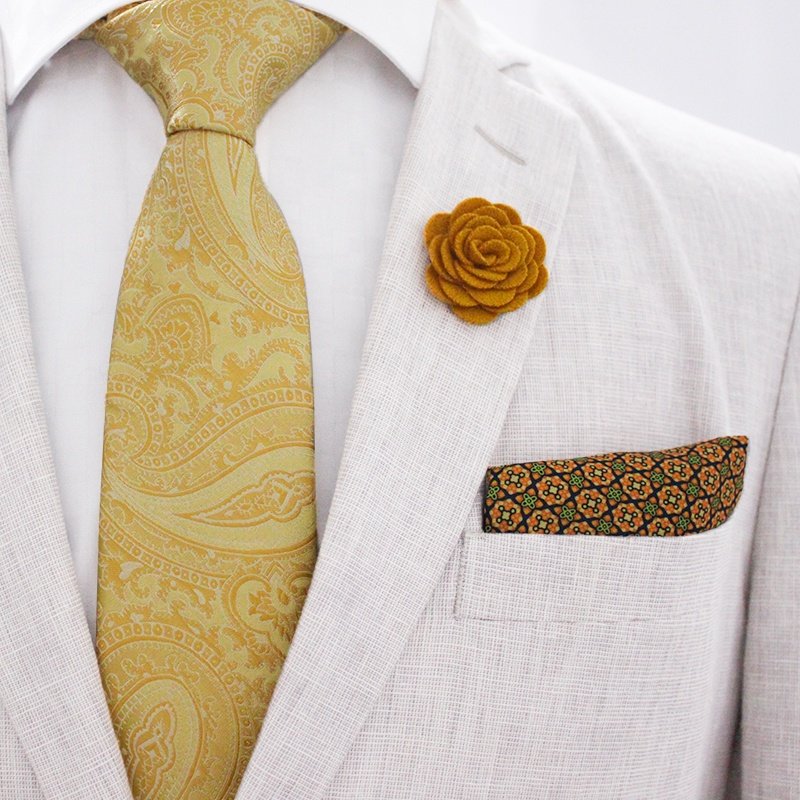 Factory hot sale lapel pins gravatas seda men ties set pocket square corbatas para hombre paisley neckties for men silk ties