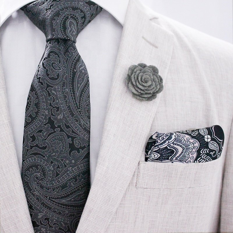 Factory hot sale lapel pins gravatas seda men ties set pocket square corbatas para hombre paisley neckties for men silk ties