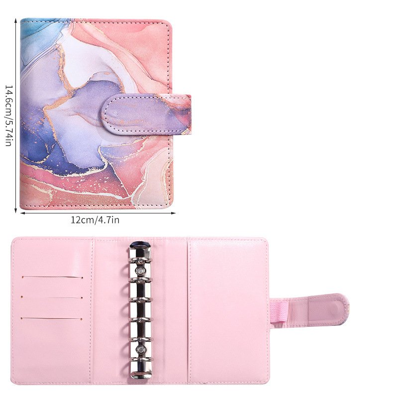Wholesale Custom Pu Leather 6 Ring Loose Leaf Crocodile A7 Budget Binder Card Cash Wallet Planner Notebook