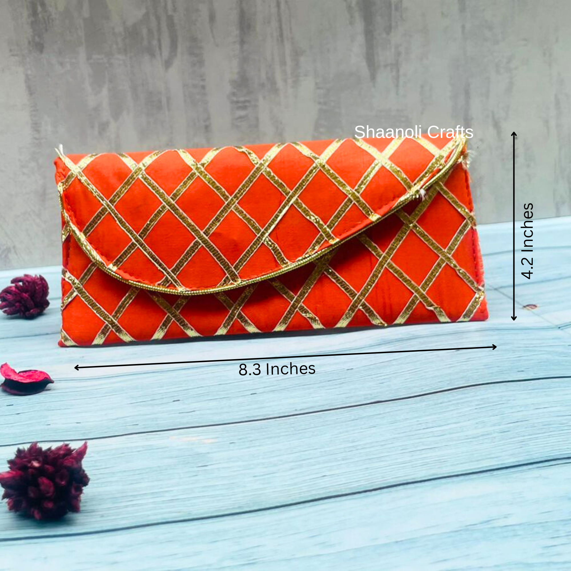 Handmade Gota Lace Work Luxury Fabric Money Envelopes Bridesmaid Return Gifts Envelopes Women's Pouches