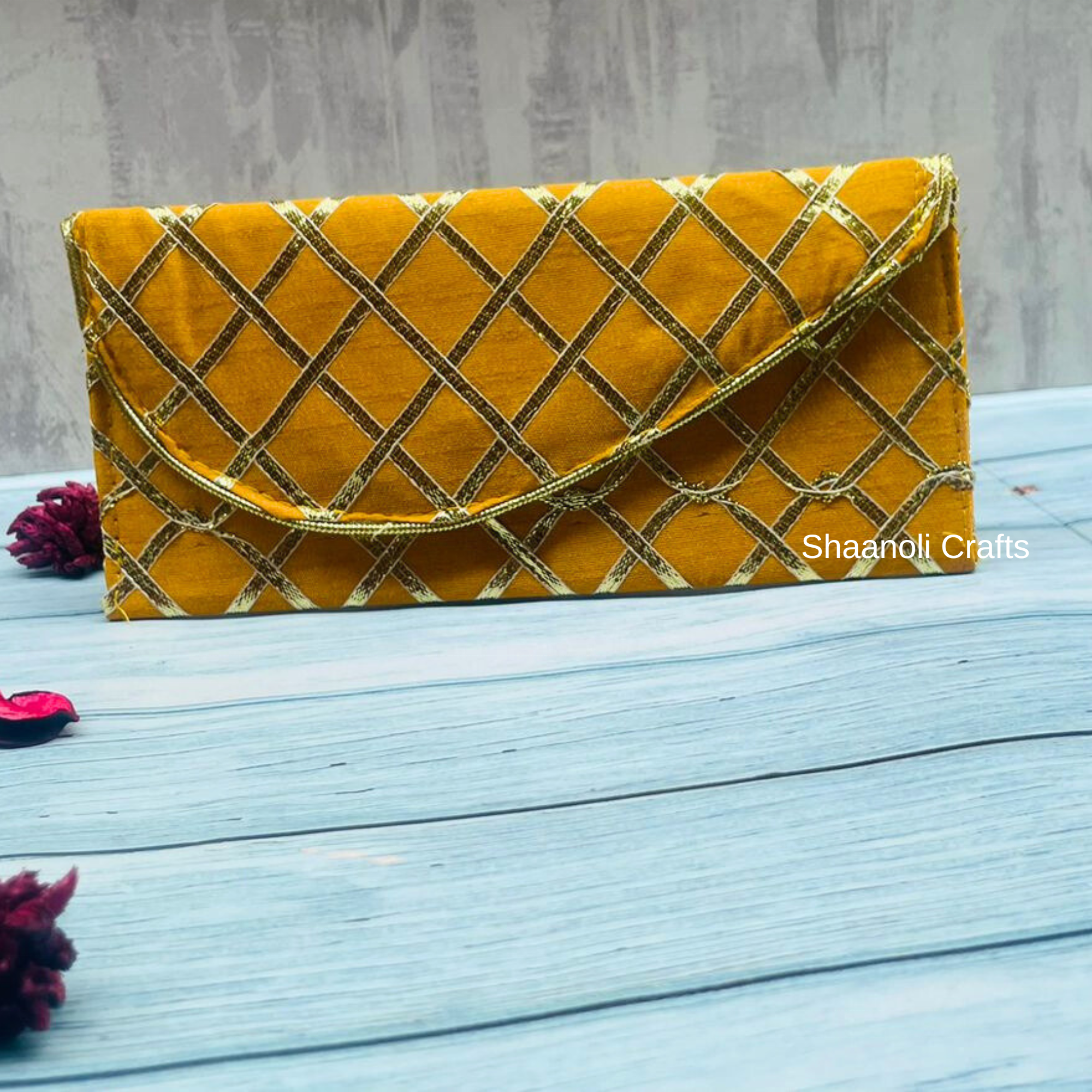 Handmade Gota Lace Work Luxury Fabric Money Envelopes Bridesmaid Return Gifts Envelopes Women's Pouches