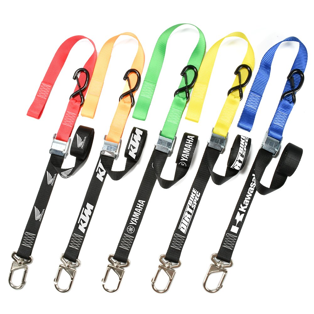 Well-made 38mm 2.4m Motorcycle Handlebar Cam Buckle Tie Downs Straps with Rotating Carabiner Hooks for Dirt Bike
