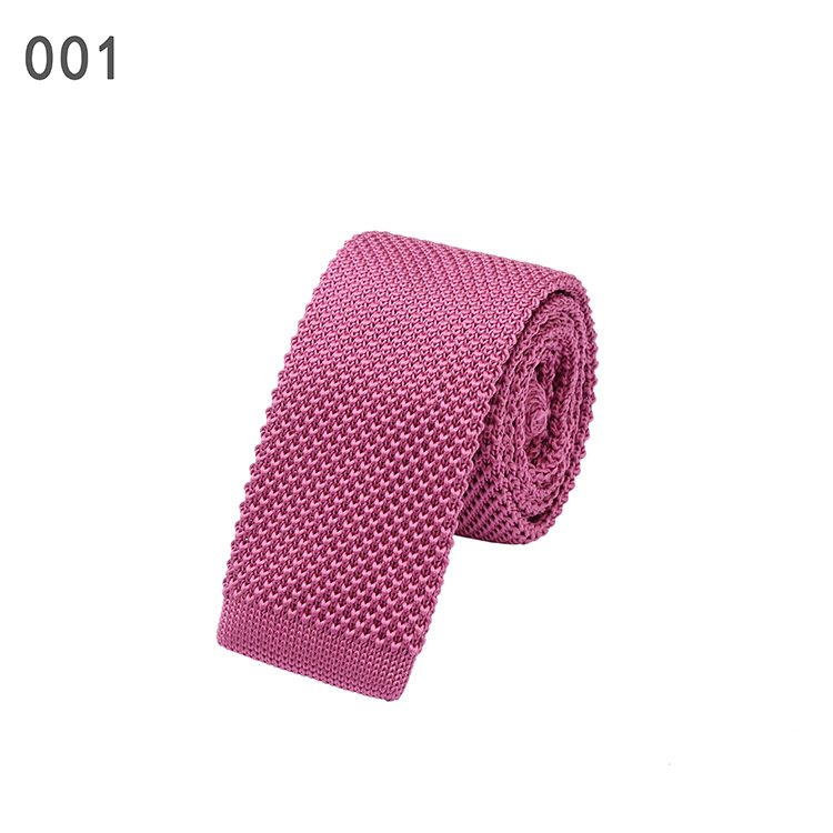 Men Accessory Business Fashion Solid Color Flat Bottom Narrow Necktie 2 Inches Width Skinny Knit Tie