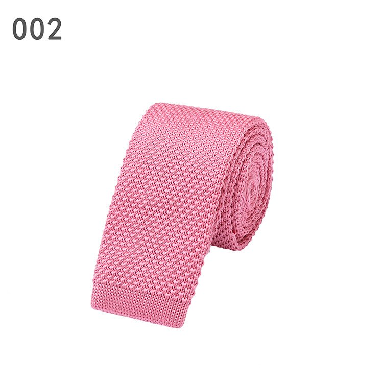 Men Accessory Business Fashion Solid Color Flat Bottom Narrow Necktie 2 Inches Width Skinny Knit Tie