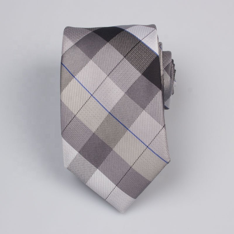 2021 Black Printing Custom Necktie Strips Checks Style Woven Polyester Suit Men Business Neck Ties