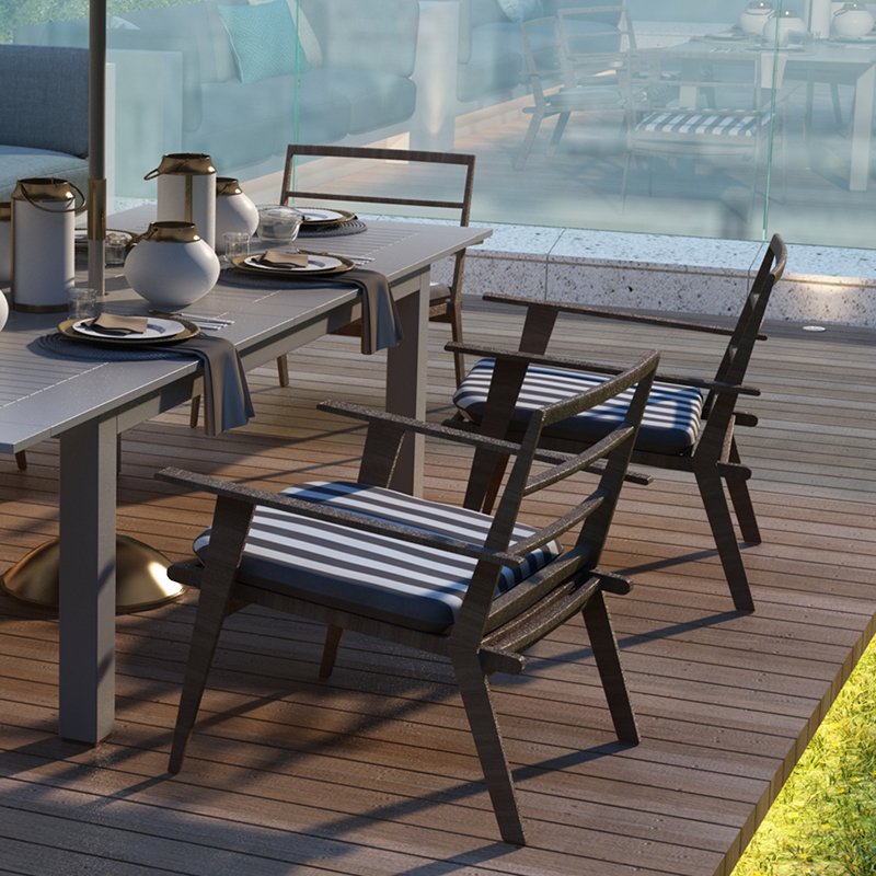 Waterproof Seat Pads for Dining Chair Garden Chairs 100% Polyester Seat Cushion with Ties Strap