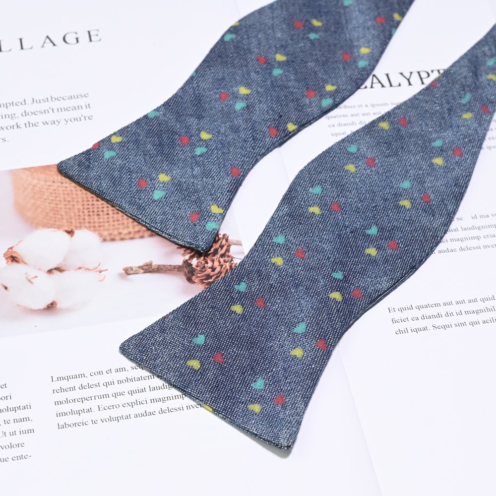 YiLi 100% Cotton Handmade Self Bowtie Men's Bow Tie