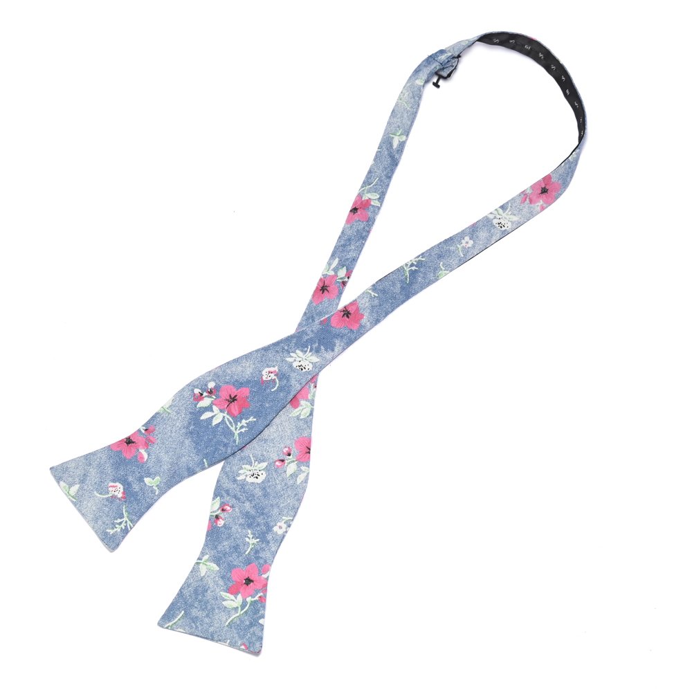 YiLi 100% Cotton Handmade Self Bowtie Men's Bow Tie