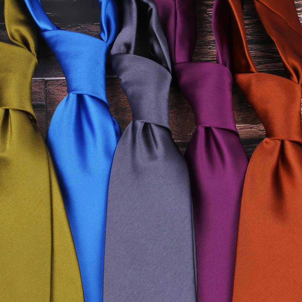 Men's Solid Color Satin Microfiber Tie Regular Width Custom Neckties