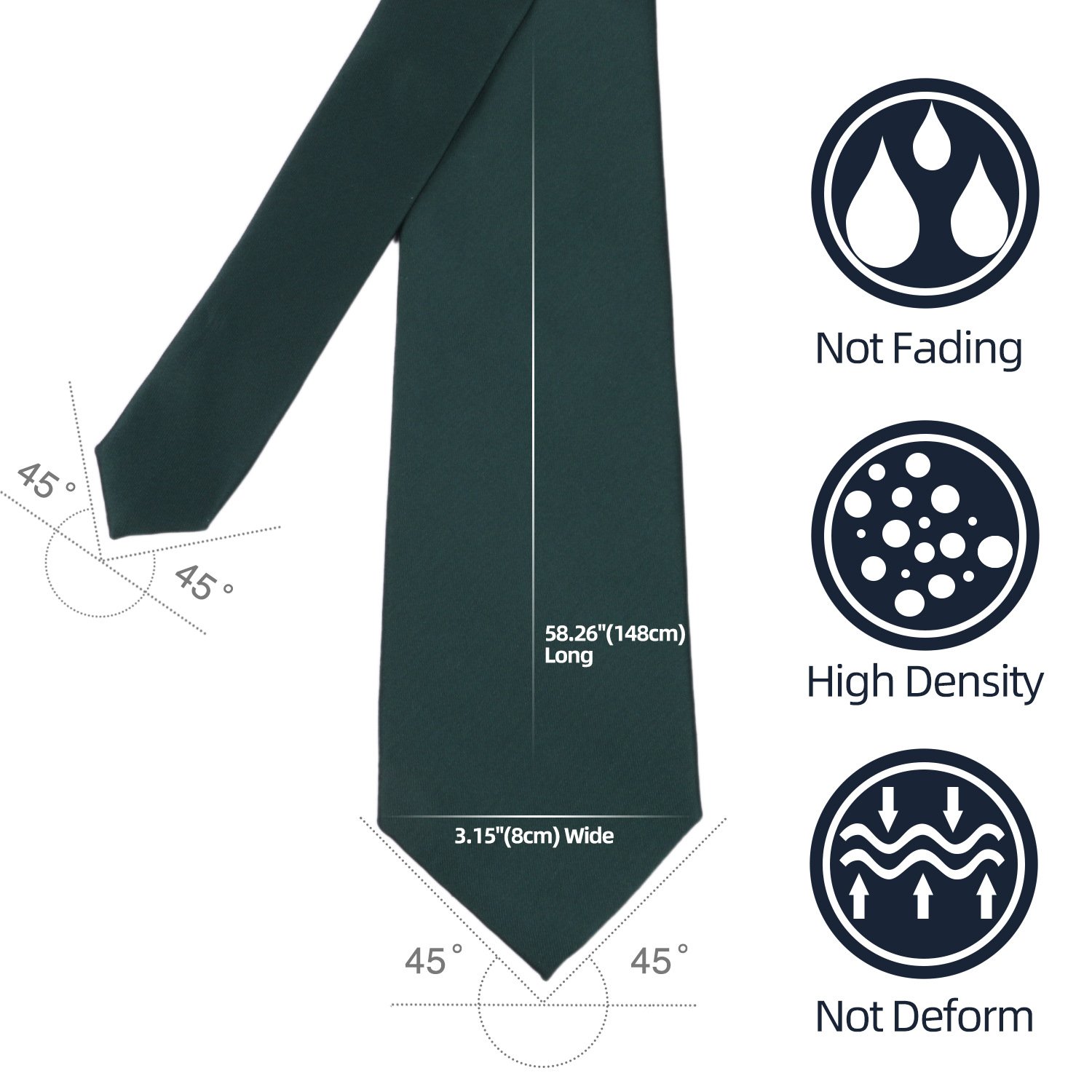 Men's Solid Color Satin Microfiber Tie Regular Width Custom Neckties