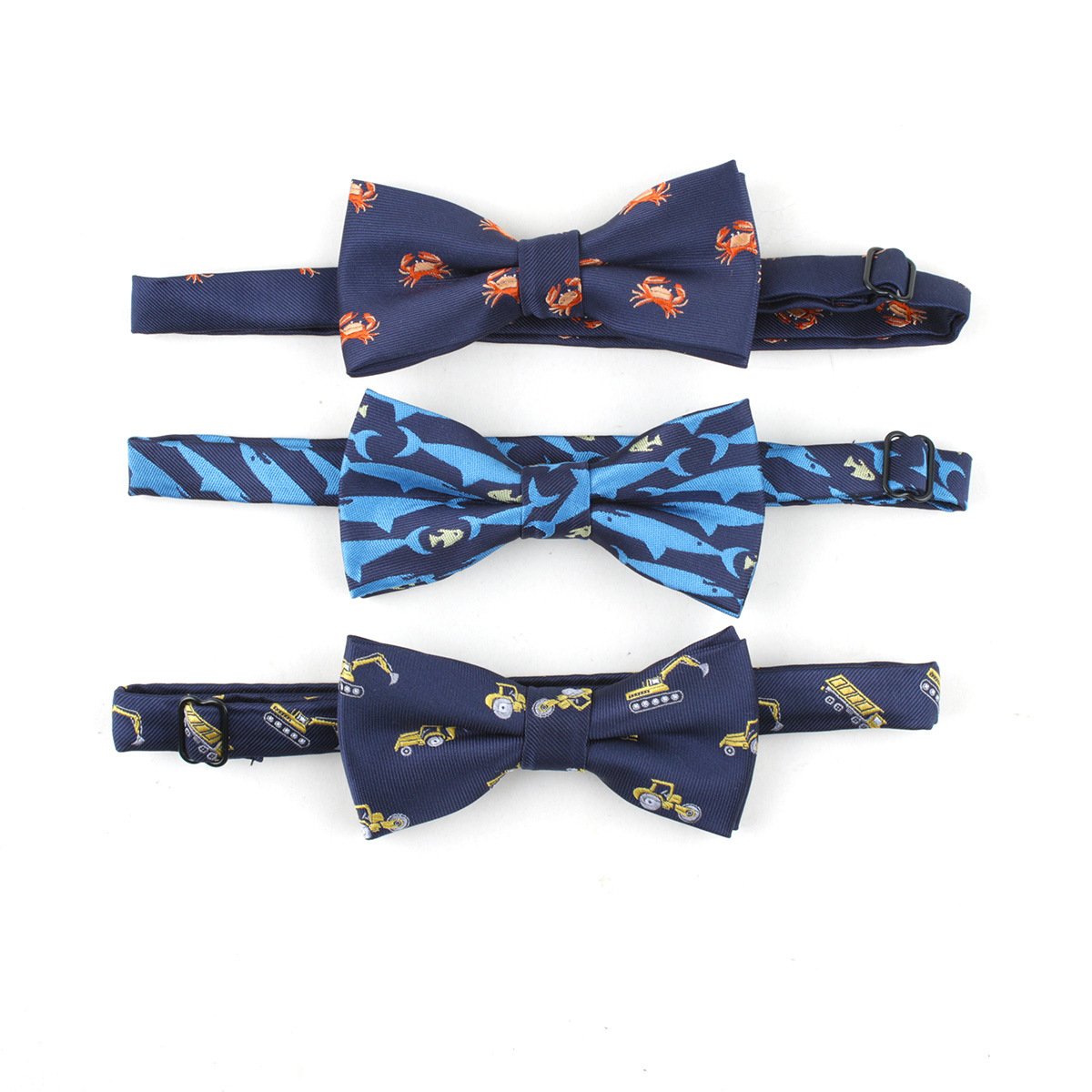 Factory Sale Neckwear Custom Design Pre Tied Bowtie Red Animal Pattern Embroidered Corbatin White Elephant Silk Bow Tie