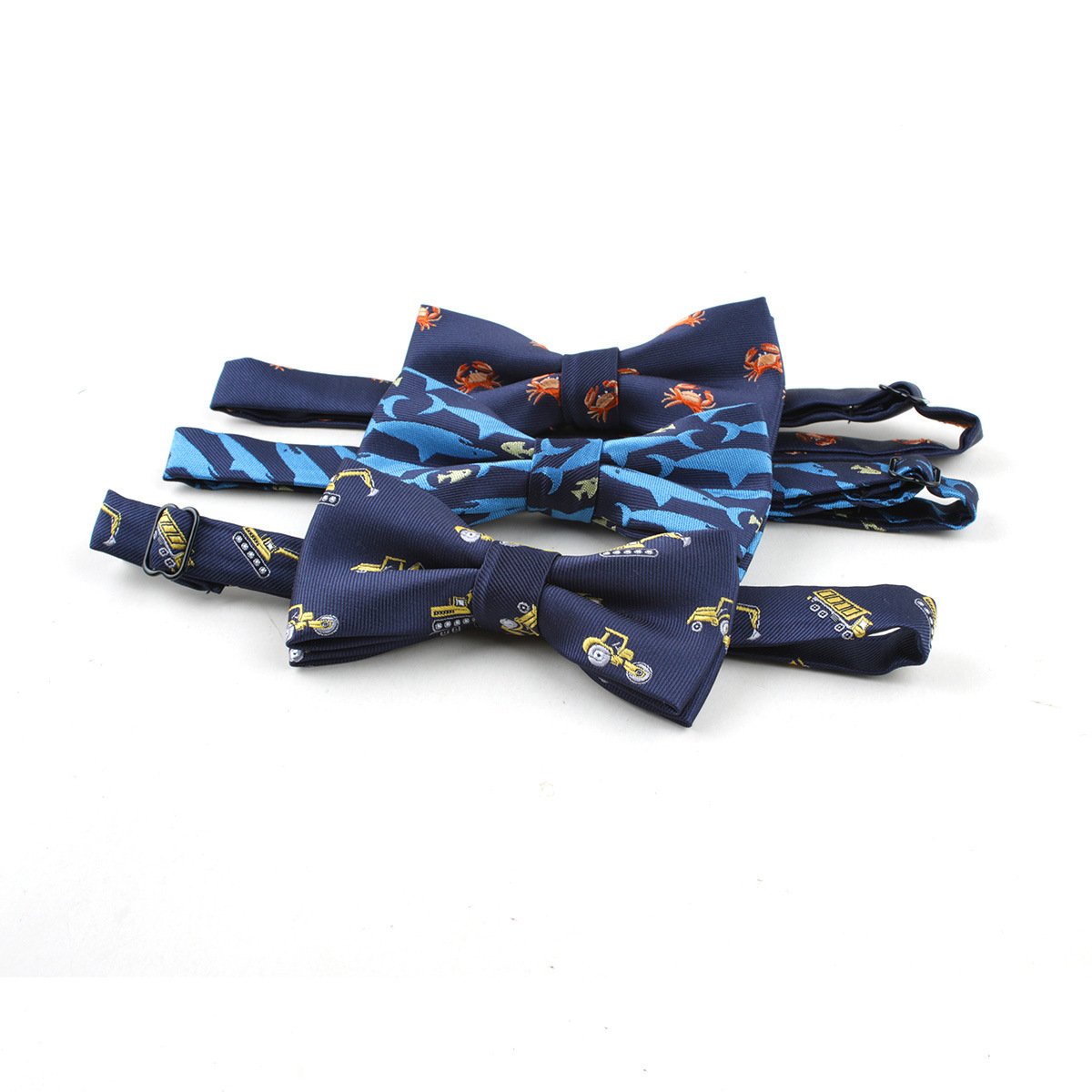 Factory Sale Neckwear Custom Design Pre Tied Bowtie Red Animal Pattern Embroidered Corbatin White Elephant Silk Bow Tie