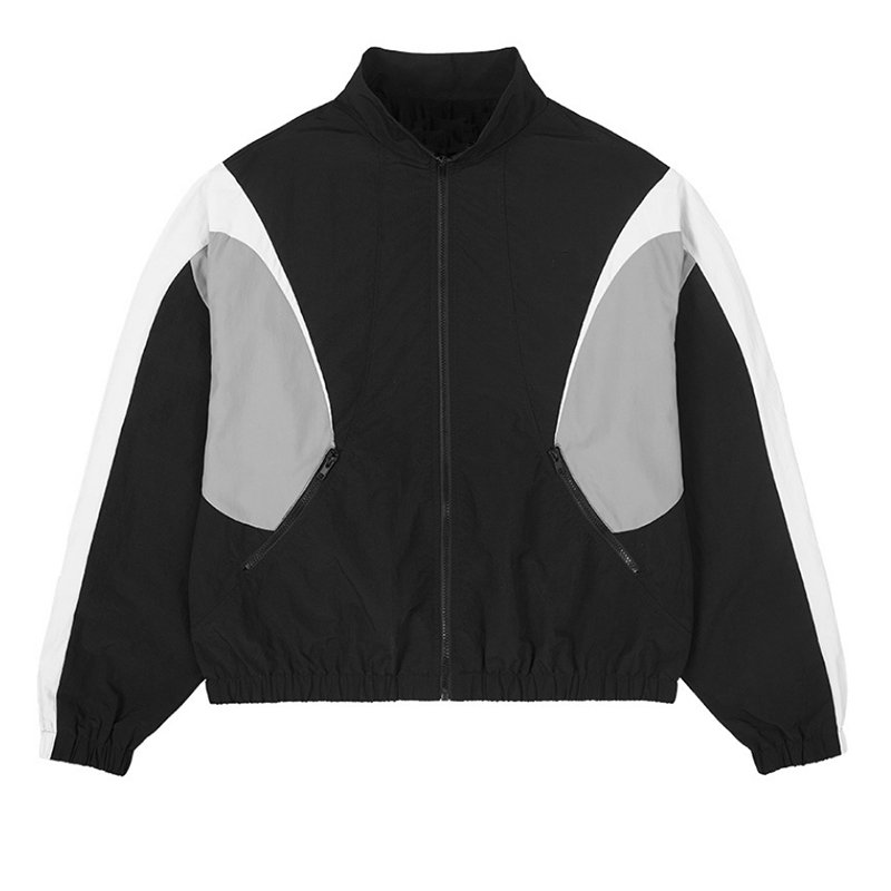 custom logo oversized blank jogger nylon cargo sweat suits reflective fitness running unisex tracksuit nylon windproof