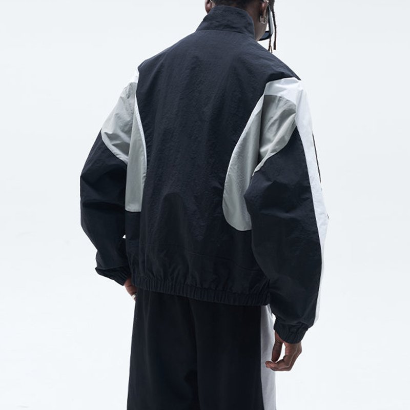 custom logo oversized blank jogger nylon cargo sweat suits reflective fitness running unisex tracksuit nylon windproof