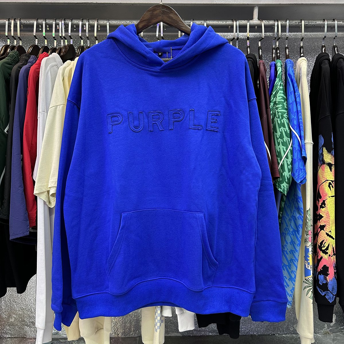 Purple Heavyweight Hoodies 460G Blank Custom OEM High Quality Logo Oversized Mens Sweatshirts