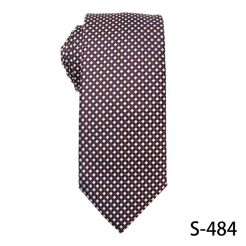 High Quality Jacquard Luxury Mens Ties 100% Polyester Neckties Best Gift Men Neckties Accessories Brown
