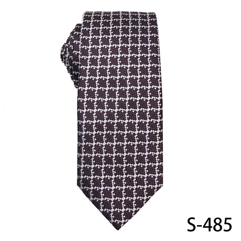 High Quality Jacquard Luxury Mens Ties 100% Polyester Neckties Best Gift Men Neckties Accessories Brown