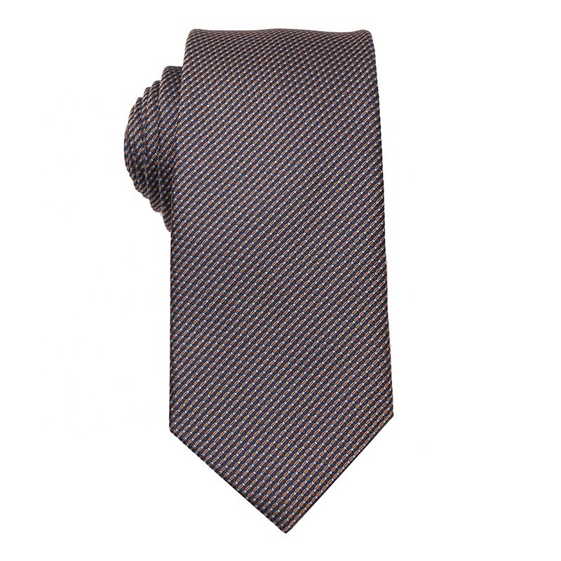 High Quality Jacquard Luxury Mens Ties 100% Polyester Neckties Best Gift Men Neckties Accessories Brown