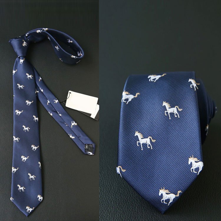 Custom Business Formal Luxury Brand Animal Print Woven Necktie Men Jacquard Polyester Ties