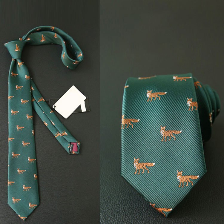 Custom Business Formal Luxury Brand Animal Print Woven Necktie Men Jacquard Polyester Ties