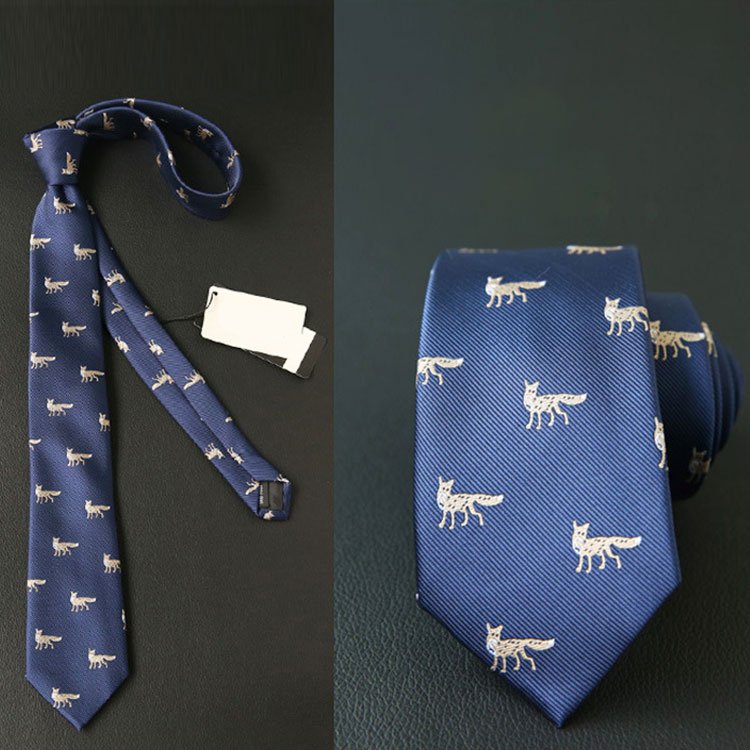 Custom Business Formal Luxury Brand Animal Print Woven Necktie Men Jacquard Polyester Ties