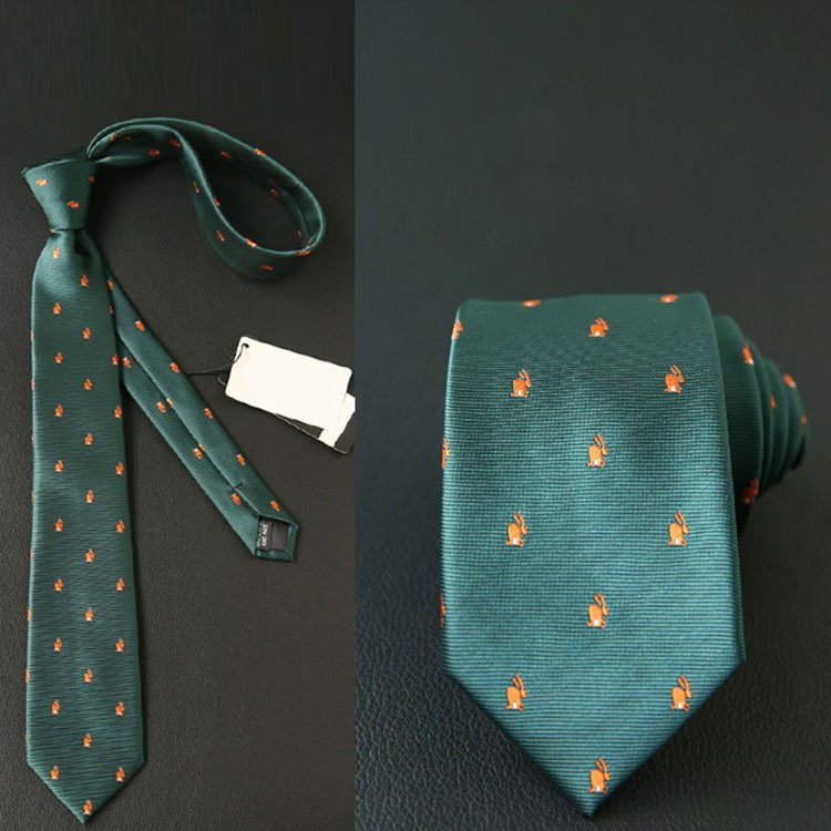 Custom Business Formal Luxury Brand Animal Print Woven Necktie Men Jacquard Polyester Ties