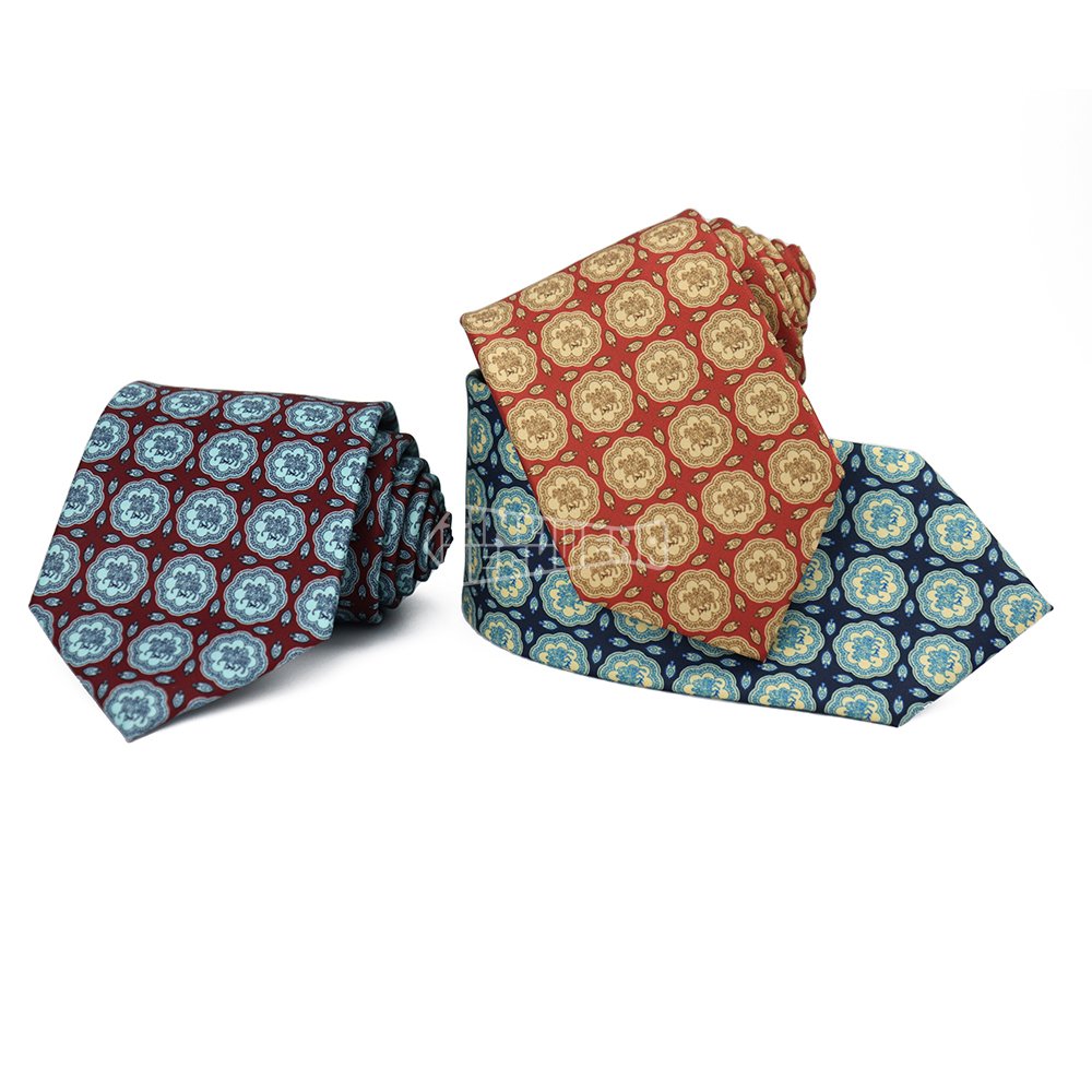 Cravatte Moderne Medallion Flower Necktie Men Formal Tie Custom Printed Ties For Business Man