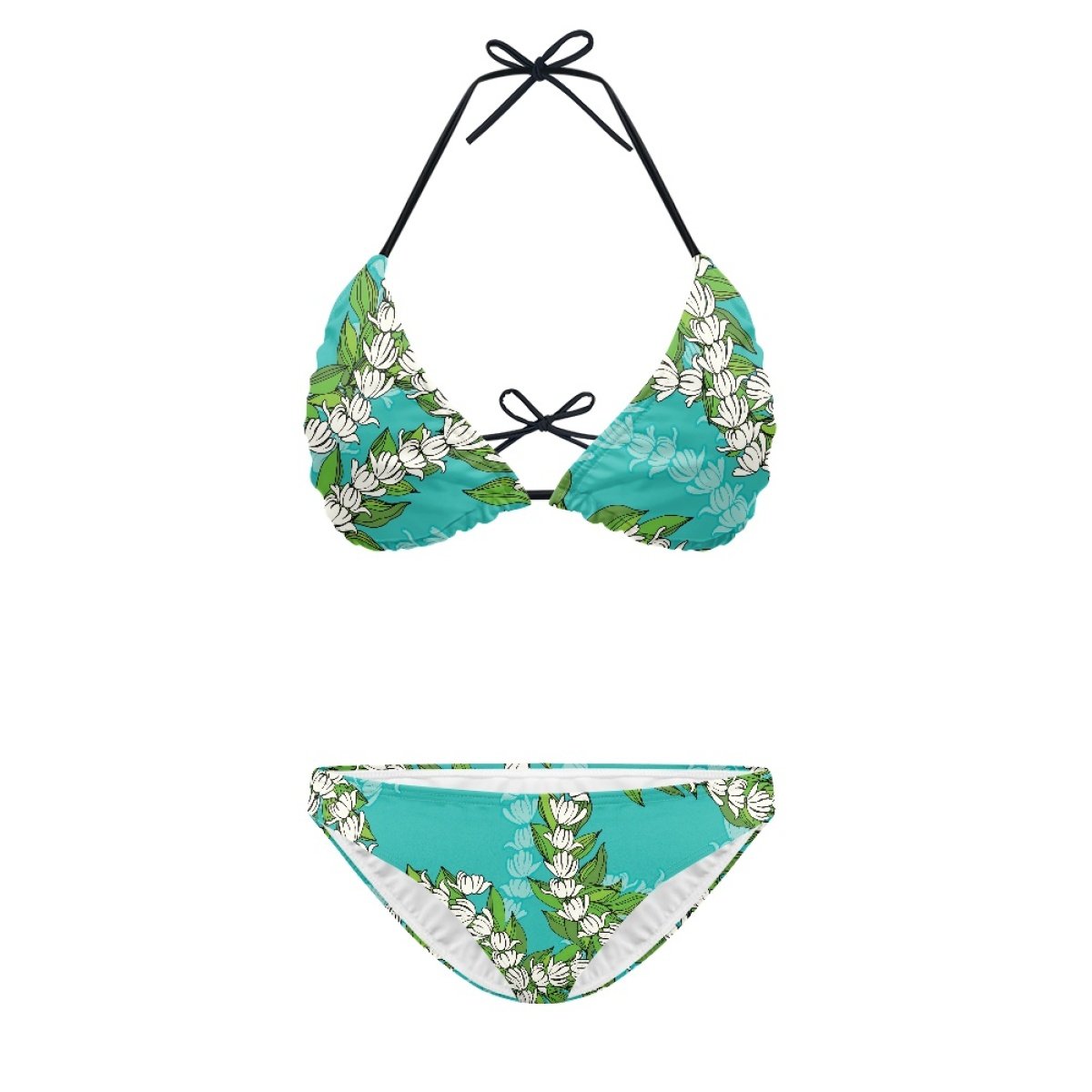 Designer Customization Urban Beauty Clothing Print On Demand Maile With The Pikake Large Size All-Over Print Women's Bikini