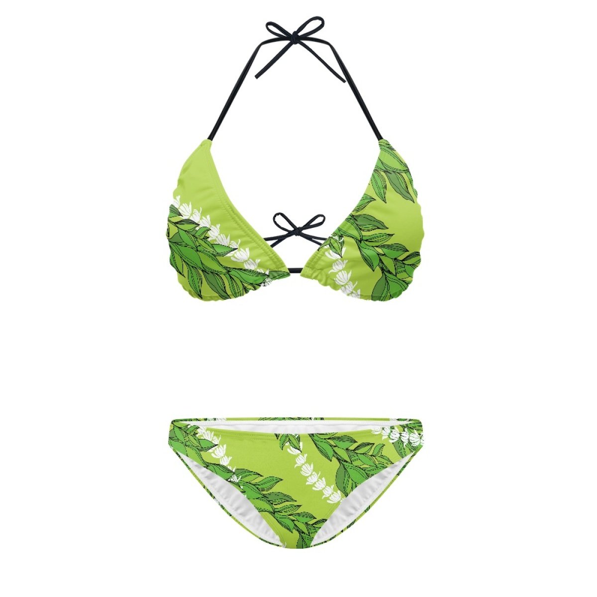 Designer Customization Urban Beauty Clothing Print On Demand Maile With The Pikake Large Size All-Over Print Women's Bikini
