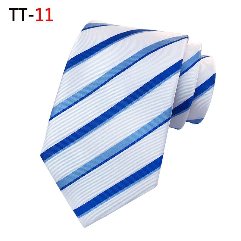 Custom Jacquard Woven Polyester Lattice Neck Ties For Men Luxury Stripe Neck Tie