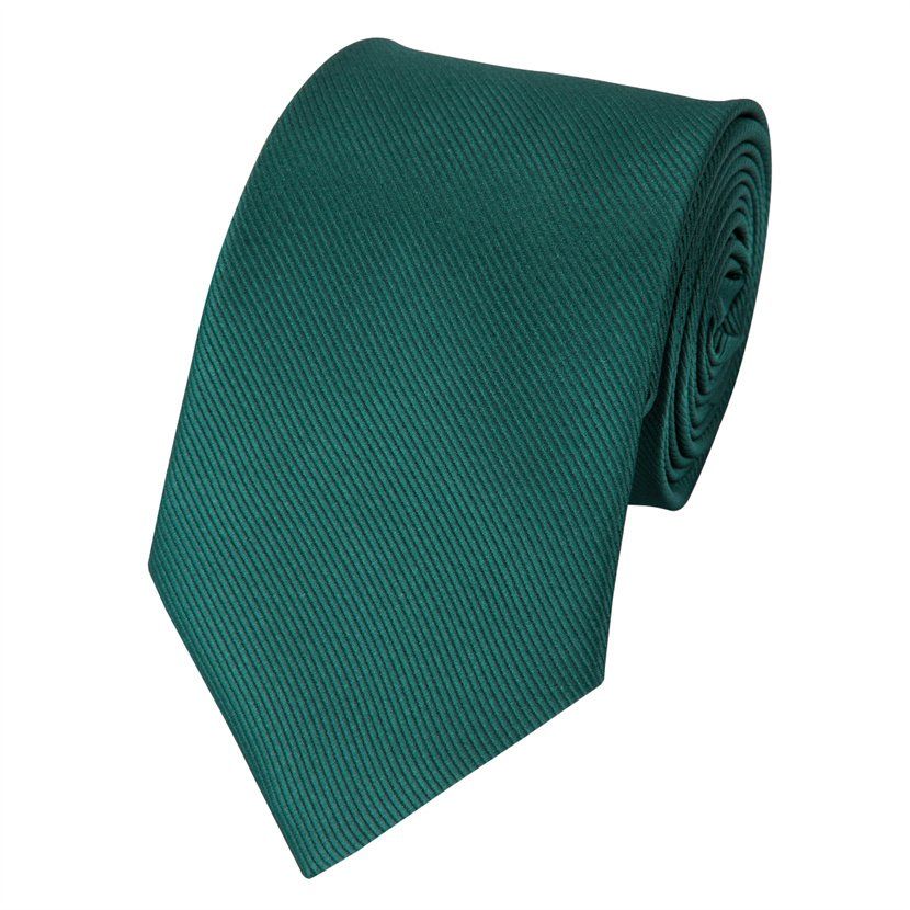 Wholesale Custom Design Dark Green Soild Tie Silk Fabric Striped Men's Tie Hanky Cufflinks Set for Men