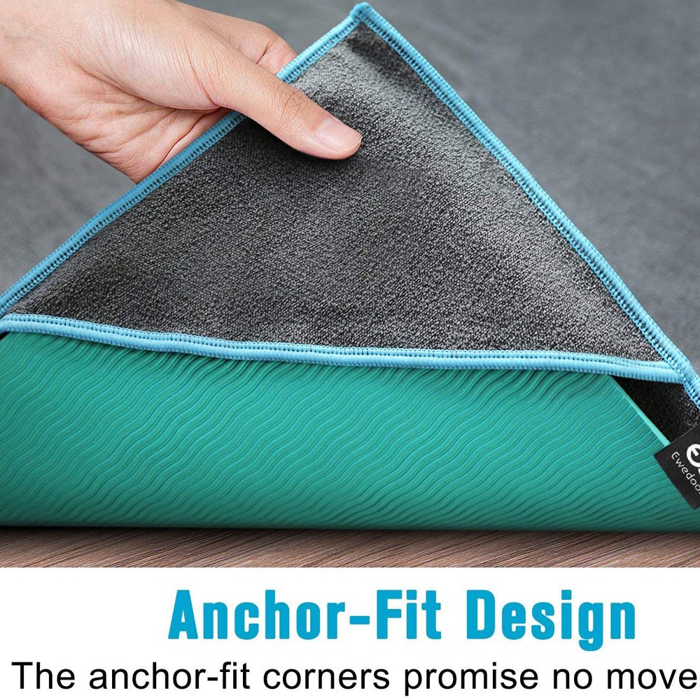 High end black microfiber anti slip hot yoga towel mat non-slip high quality