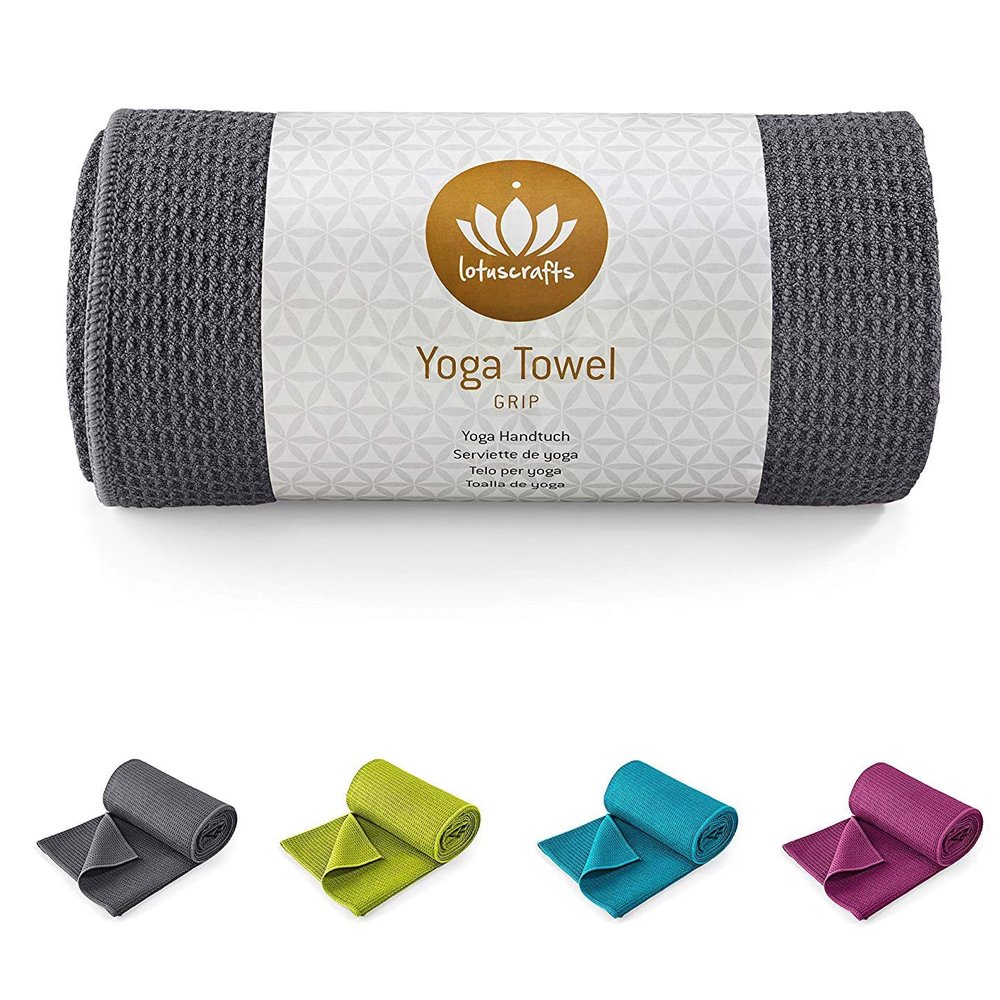 High end black microfiber anti slip hot yoga towel mat non-slip high quality