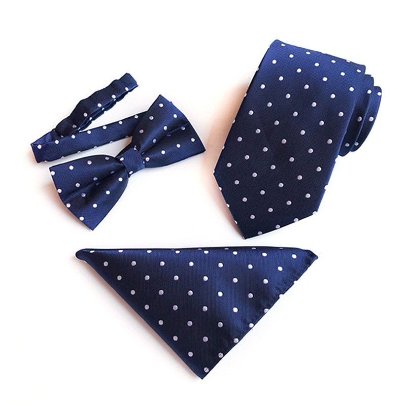 Aiyoo Factory Manufacturer Handmade Men Luxury Silk Hanky Cufflinks Neck Tie Gift Set
