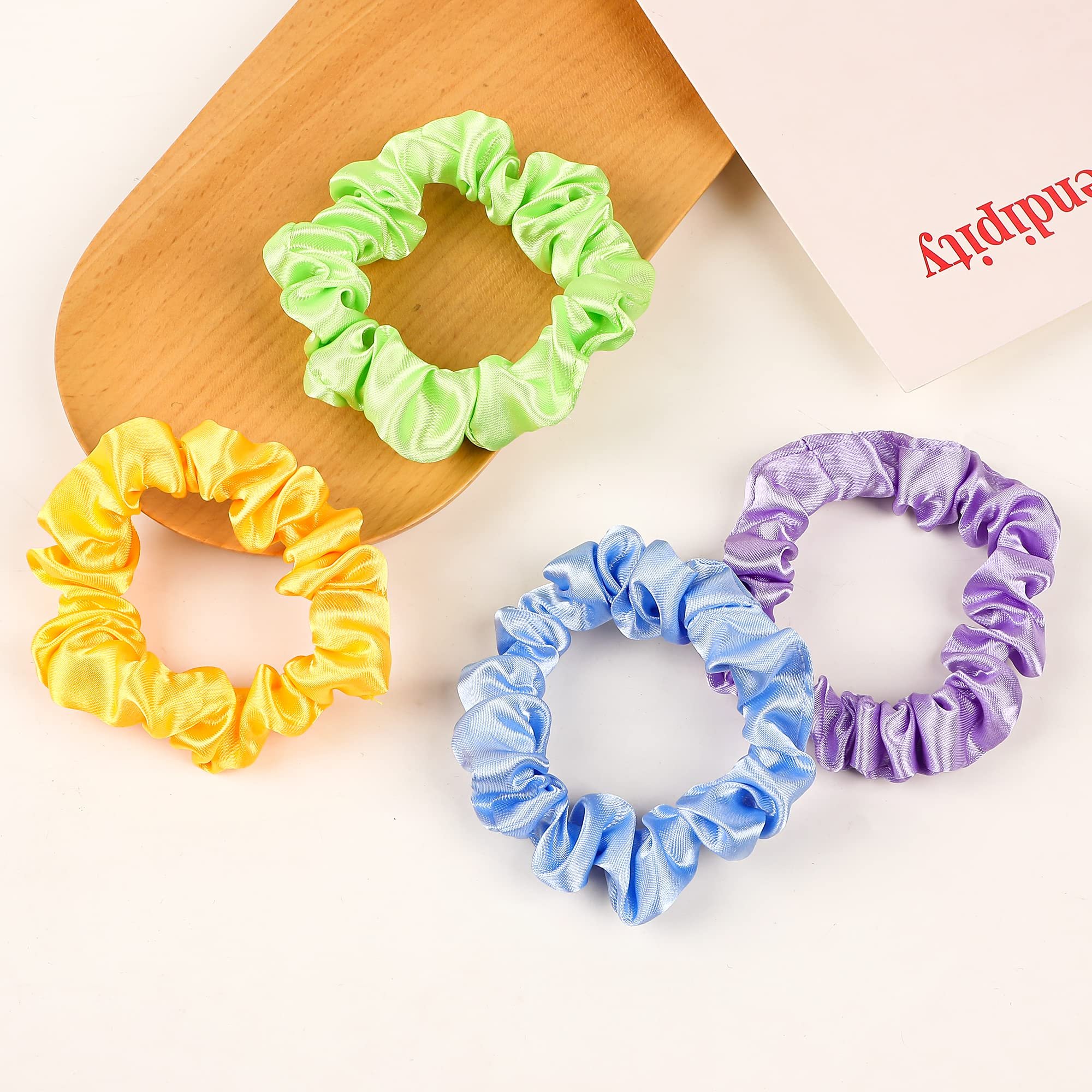 Custom Satin Silk Hair Ties Small Scrunchies for Women Girls Ponytail Holders Mini Bulk Scrunchies Elastic Hair Bands for Girl
