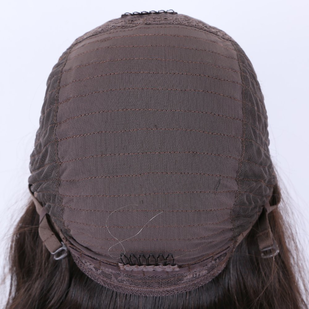 2024 New arrival 100% european silk top human hair topper Jewish wig Air dries straight