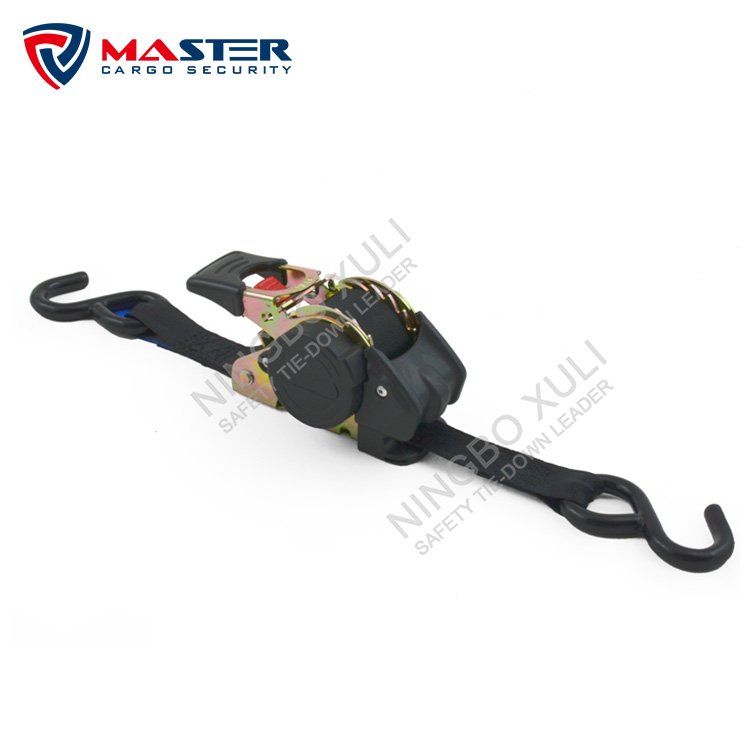 motorcycle autoretract automatic tie down strap
