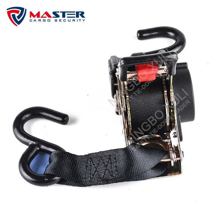 motorcycle autoretract automatic tie down strap