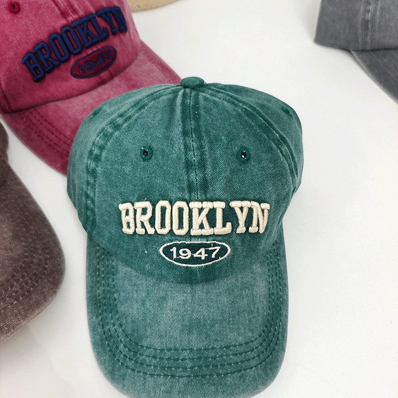 New Hotsales style Vintage burlap frayed Hardtop Simple Embroidery solid color round embroidered ripped adjustable baseball cap