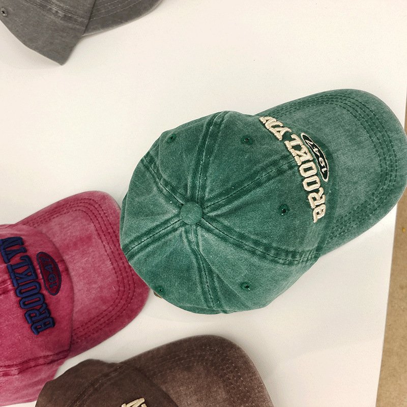 New Hotsales style Vintage burlap frayed Hardtop Simple Embroidery solid color round embroidered ripped adjustable baseball cap