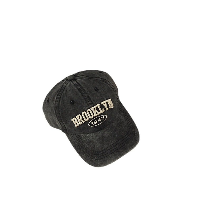 New Hotsales style Vintage burlap frayed Hardtop Simple Embroidery solid color round embroidered ripped adjustable baseball cap