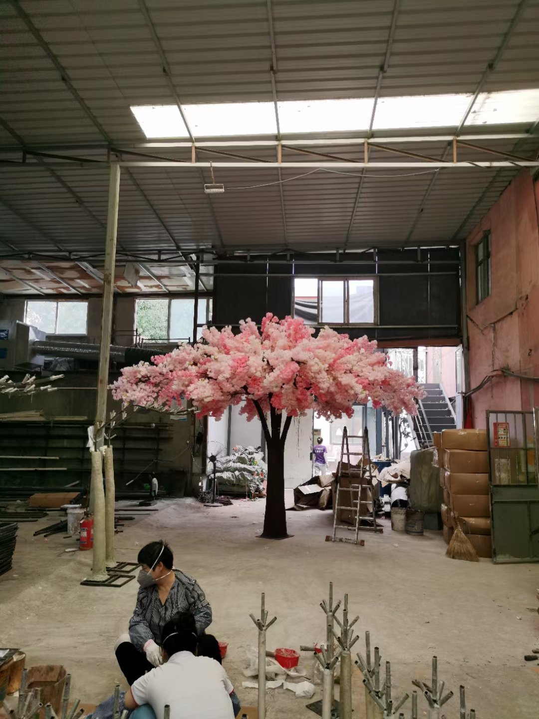 SPR Bridal bouquet Event Use Silk Cherry Blossom Hotel Restaurant Decoration Green Fiberglass Resin Artificial Magnolia Trees