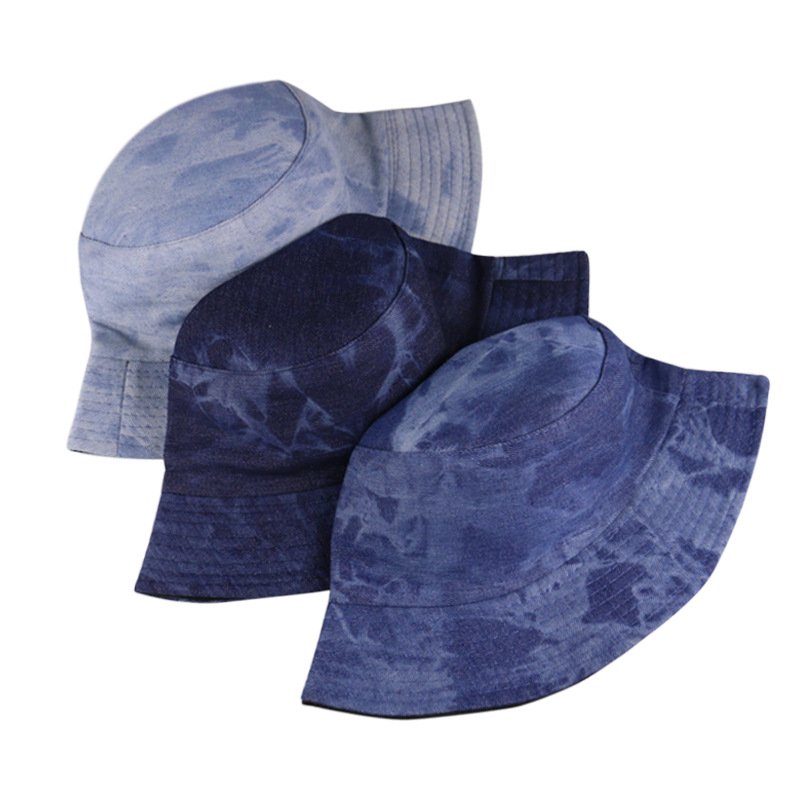 Cotton Tie Dyeing Reversible Bucket Hat Cloche Hat Fisher Sun Hat