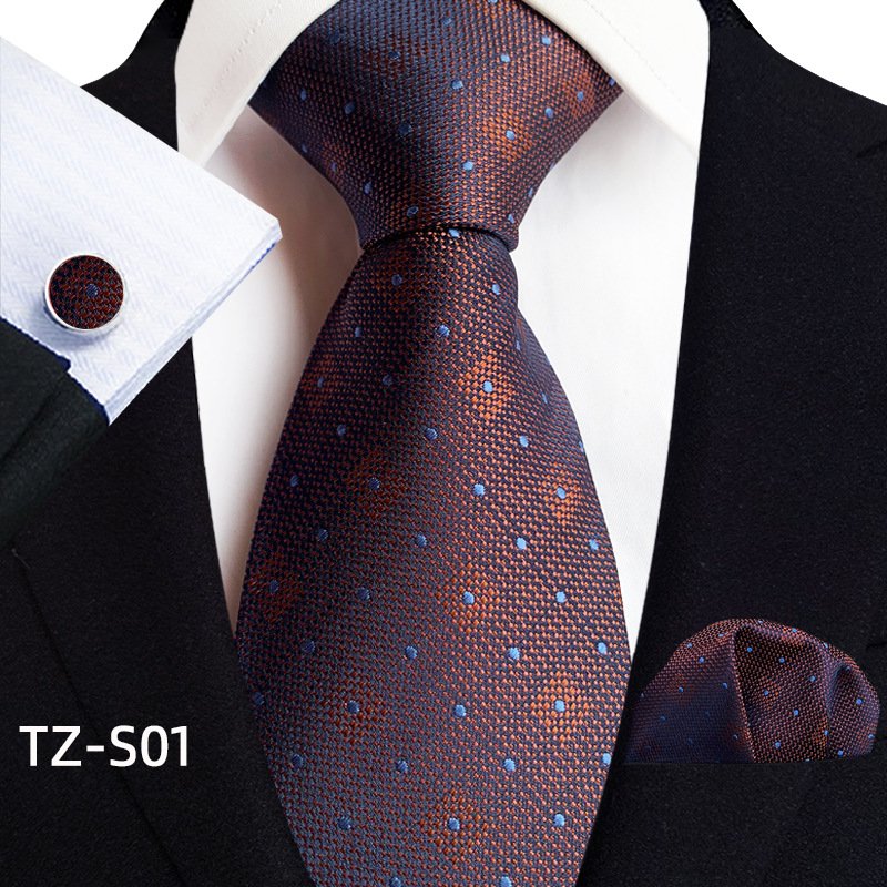 Designer Men's Silk Tie Set Luxury Black Silver Blue Paisley Business Wedding Neck Tie For Men Pocket Square Cufflinks Gift Set