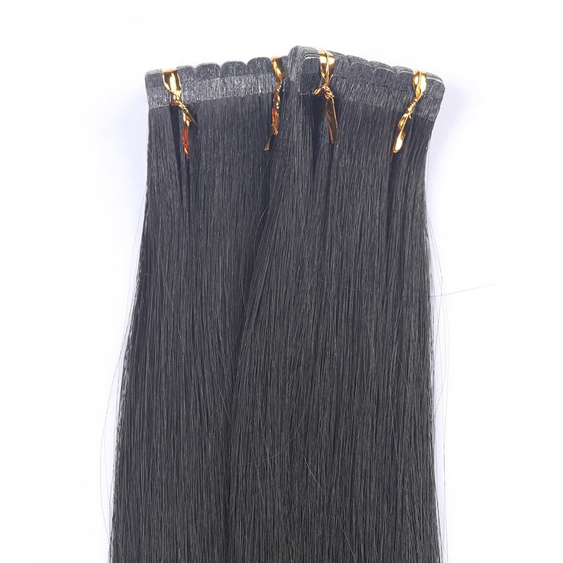 Double Drawn Indian Hand Tied Tape Hair Extension Wholesale Human Hair double sided tape in sticker hair extension