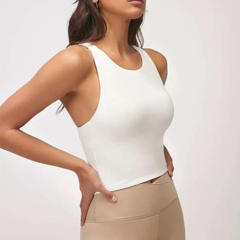 L230482 Factory Custom Women Active Yoga Tops Breathable High Stretch Tie Up Back Sport Crop Bra