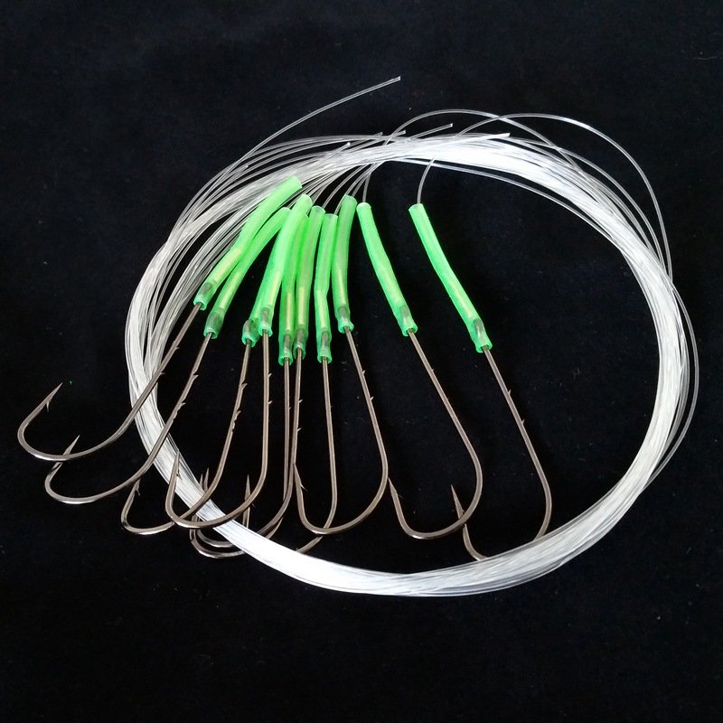SUPERIORFISHING Sabiki Rigs Shank Stainless-Steel Single Hook Pre-tied Nylon Fishing Line String Baits Fishing rigs 8089